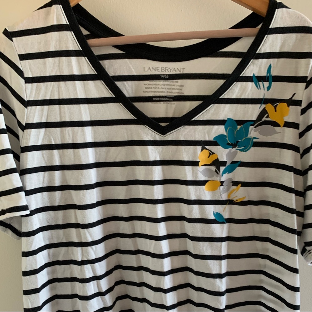 CLEARANCE: 4/$12 Striped tee with floral
